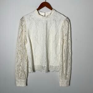 Womens Review Australia Lace Blouse Cream Size 10 EUC!
